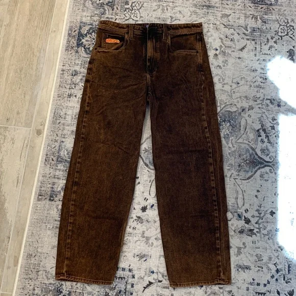 Men’s Empyre Brown Wash Denim Relaxed Fit Jeans
